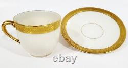 SET of 6 Vintage LENOX Gold Porcelain CUPS & SAUCERS for TIFFANY & Co Demi Plate