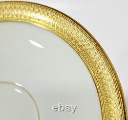 SET of 6 Vintage LENOX Gold Porcelain CUPS & SAUCERS for TIFFANY & Co Demi Plate