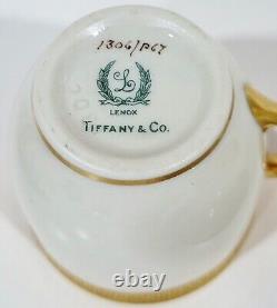 SET of 6 Vintage LENOX Gold Porcelain CUPS & SAUCERS for TIFFANY & Co Demi Plate