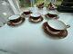 Spode Lancaster Crimson 5x Tea Cups & Saucers Made In England