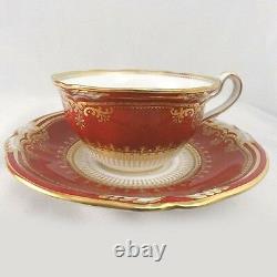SPODE LANCASTER CRIMSON R8952 Tea Cup & Saucer NEW NEVER USED made in England