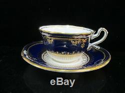 SPODE Lancaster Cobalt Blue R8950 Gold Gilt Porcelain Cup & Saucer Set of 2
