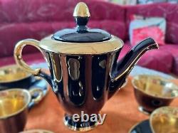 STAVANGERFLINT NORWAY. Rare Black and Gold Tea or Coffee Set. 12 pieces