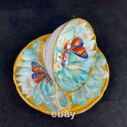 STUNNING Aynsley CHRYSANTHEMUM BUTTERFLY Heavy Gold Cup Saucer C974/1