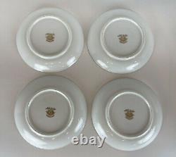 STUNNING Noritake Moriage 1930's Gold Rose Orange Set of 4 Teacups Cups Saucers