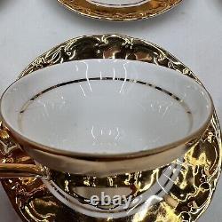 ST Bavaria Germany Gold Gilded Tea Set Service For 6 Sugar Creamer Saucers Cups