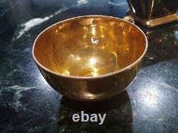 Saucer Cup Cream Set Limoges France T V Depose Deco Gold tone plus 24 K creamer