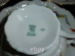 Schumann Bavaria Germany Floral Design & Gold Trim Tea Cups and Saucers Set of 8