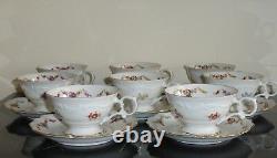 Schumann Bavaria Germany Floral Design & Gold Trim Tea Cups and Saucers Set of 8