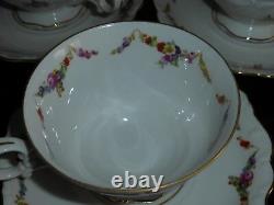 Schumann Bavaria Germany Floral Design & Gold Trim Tea Cups and Saucers Set of 8