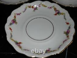 Schumann Bavaria Germany Floral Design & Gold Trim Tea Cups and Saucers Set of 8