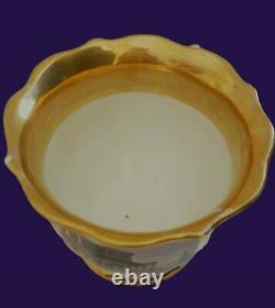 Schumann porcelain Topographical Alster Pavillion Gold Gilt Tea Cup Saucer