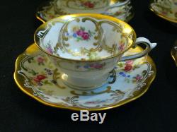 Schwarzenhammer Porcelain 12 Cup & Saucer withPortrait In Cartouche Gold Accents