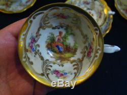 Schwarzenhammer Porcelain 12 Cup & Saucer withPortrait In Cartouche Gold Accents