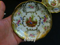 Schwarzenhammer Porcelain 12 Cup & Saucer withPortrait In Cartouche Gold Accents