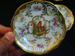 Schwarzenhammer Porcelain 12 Cup & Saucer withPortrait In Cartouche Gold Accents