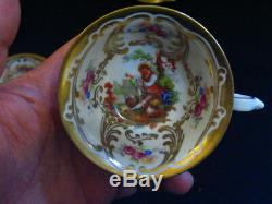 Schwarzenhammer Porcelain 12 Cup & Saucer withPortrait In Cartouche Gold Accents