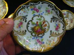 Schwarzenhammer Porcelain 12 Cup & Saucer withPortrait In Cartouche Gold Accents