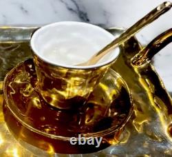 Seletti Mugs & Espresso Cups, Saucers & Spoons Fingers Gold PREOWNED £164 RRP