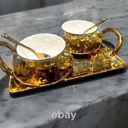 Seletti Mugs & Espresso Cups, Saucers & Spoons Fingers Gold PREOWNED £164 RRP
