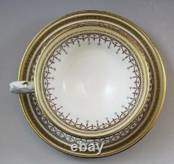Set 11 Tea Cups & Saucers by Grosvenor Bone China Grecian Pattern with Gold 8818