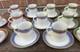 Set 12 Demitasse/espresso Fine China Cups Saucers White Gold Gilt Red Blue Green