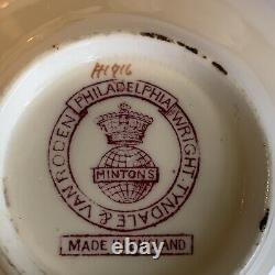 Set 12 MINTON GOLD Encrusted Leaves Cream Soup Boullion Cups + 11 Saucers H1916
