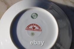Set 5 Legrand & Cie Superieur Limoges France Porcelain Gold Tea Cups & Saucers