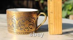 Set 5 Legrand & Cie Superieur Limoges France Porcelain Gold Tea Cups & Saucers