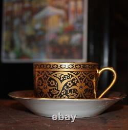 Set 5 Legrand & Cie Superieur Limoges France Porcelain Gold Tea Cups & Saucers