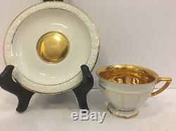 Set 5 Vintage Rosenthal Gold Maria Demitasse Cups & Saucers Germany US Zone