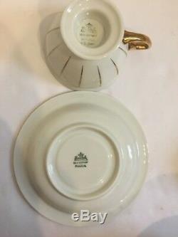 Set 5 Vintage Rosenthal Gold Maria Demitasse Cups & Saucers Germany US Zone