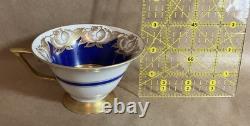 Set 5 Vintage Rosenthal Kronach Bavaria Goldrose Cups & Saucers Cobalt & Gold