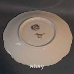 Set 6 MITTERTEICH Bavaria DOGWOOD Footed Tea Cup Saucer Gold Scalloped Embossed