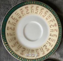 Set 6 Porcelain Cups & Saucers Pharaonic Made in Egypt King TUT 24k Gold Finish