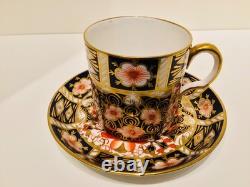Set 6 Royal Crown Derby Imari 2451 Coffee Cups & Saucers 1927