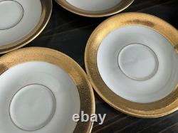 Set/8 Lenox China Westchester Footed Cups & Saucers 24k Gold Vintage Excellent