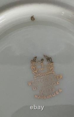 Set/8 Lenox China Westchester Footed Cups & Saucers 24k Gold Vintage Excellent