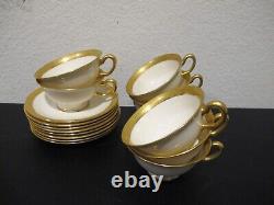 Set (8) Lenox Lowell Cups & Saucers Gold Hallmark