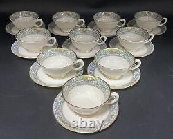 Set Of 10 Lenox Autumn Mixed Marks Gold Mark Cups Black The Autumn Saucers
