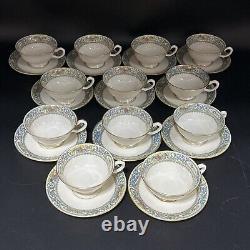 Set Of 12 Lenox'The Autumn' S-1 Gold Mark Cups and Saucers