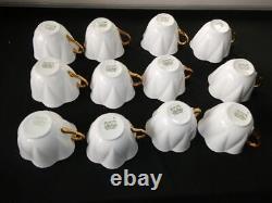 Set Of 12 Shelley Dainty Regency Bone China Gold Trim Cups And Saucers