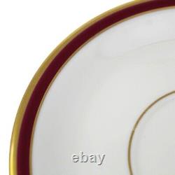 Set Of 4 Pickard Maroon Band With Gold Trim Teacup And Saucers