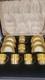 Set Of 6 Cauldon Gold & Yellow Antique Demitasse Cups & Saucers Silver Liners