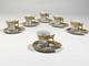Set Of 6 Demitasse Cups & Saucers Gold Trim