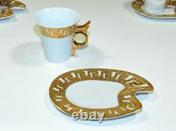 Set Of 6 Demitasse Cups & Saucers Gold Trim