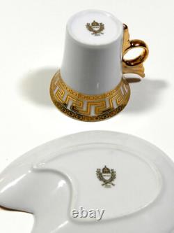 Set Of 6 Demitasse Cups & Saucers Gold Trim