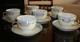 Set Of 6 Hand Painted Signed Bohemia Tea Coffee Cups & Saucers, Roses & Gold