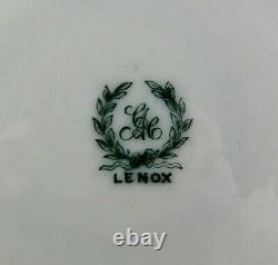 Set Of 6 Rare CAC Lenox Green Mark Tea Cup & Saucers Large Roses Gold Trim