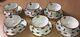 Set Of 6 Vintage Cherry China Brand Post Wwii Japan Cups & Saucers Withgold Trim